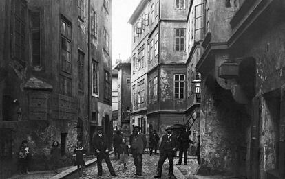 Una calle del gueto judío en Praga.