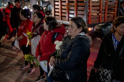 Plantón en memoria de Francy Lozano Vásquez, víctima de feminicidio, en la localidad de Ciudad Bolívar, en Bogotá, el 12 de octubre de 2023.