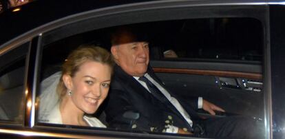 Amancio Ortega accompanies his daughter Marta to her wedding to rider Sergio &Aacute;lvarez.