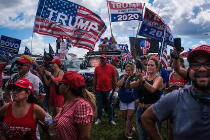 Una manifestación de latinos en apoyo a Trump, el pasado domingo en Miami.