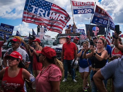 Una manifestación de latinos en apoyo a Trump, el pasado domingo en Miami.