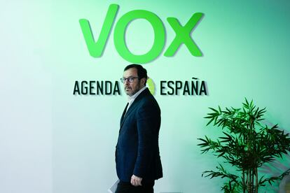 El portavoz de Vox, Jos Antonio Fster el 12 de febrero en Madrid. 