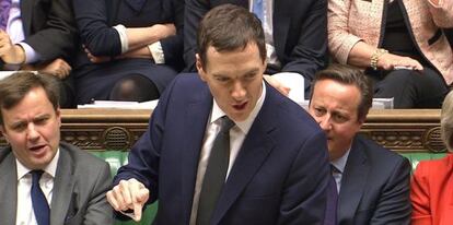 Osborne, ministro de Economía, hoy en el Parlamento.
