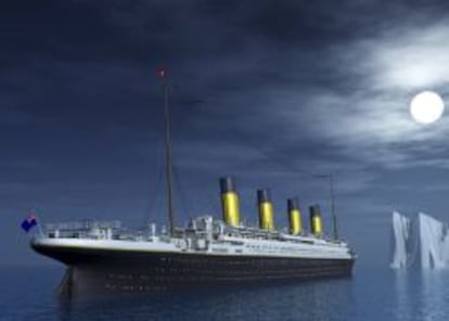 El Titanic chocó con un iceberg en medio del océano Atlántico.