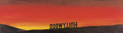 'The Back of Hollywood' (1977), óleo de Ed Ruscha.