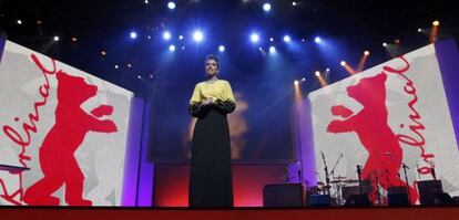 La presentadora alemana Anke Engelke en la inauguración de la Berlinale