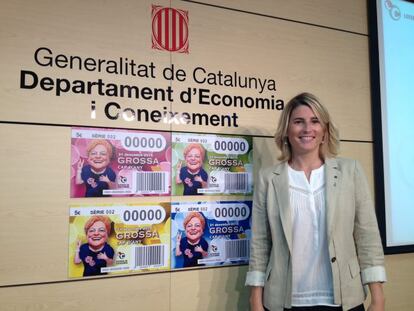 La directora general de Tributos y Juego de la Generalitat, Elsa Artadi, en la presentación del sorteo de la Grossa de Cap d’Any 2015.