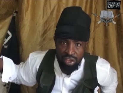 Fotograma do líder do Boko Haram, Abubaker Shekau.