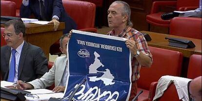 Sabino Cuadra, en octubre de 2013, durante su intervención en la comisión del Pacto de Toledo, en el Congreso.