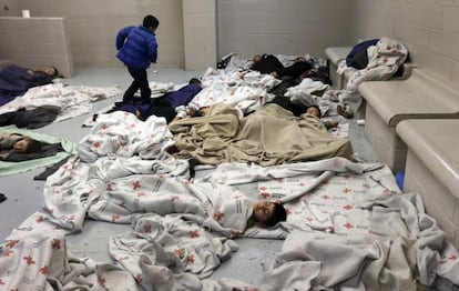 Imagen de un centro de detenci&oacute;n de migrantes en Texas 