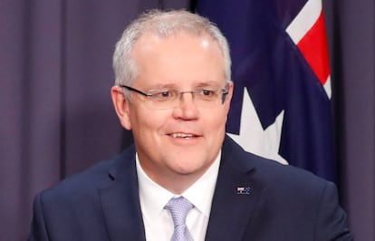 El nuevo primer ministro de Australia, Scott Morrison, en una rueda de prensa este viernes en Canberra.