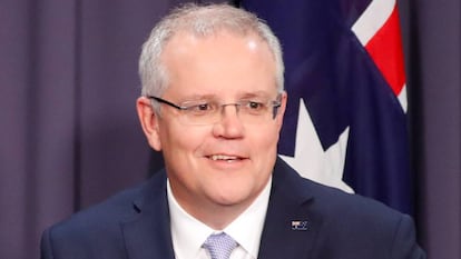 El nuevo primer ministro de Australia, Scott Morrison, en una rueda de prensa este viernes en Canberra.