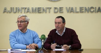 El portavoz de Comprom&iacute;s en Valencia, Joan Rib&oacute;, y el diputado de la coalici&oacute;n en el Congreso, Joan Baldov&iacute;.