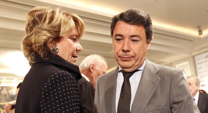 Esperanza Aguirre e Ignacio Gonz&aacute;lez, en un acto del PP.