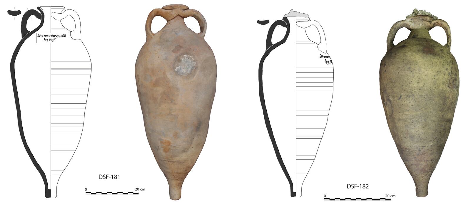 Ánforas rescatadas del barco hundido frente a una playa de Palma.