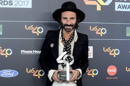 Leiva en los Premios 40 en el centro WiZink en Madrid este noviembre.