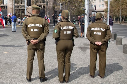 Carabineros en Santiago de Chile