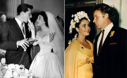 Elizabeth Taylor pasó por el altar ocho veces con siete maridos, ya que con Richard Burton, a quien se considera su gran amor, se casó en dos ocasiones. La artista conoció al actor británico en 1962 durante el rodaje de 'Cleopatra'. Dos años después se casaron y en 1974 se divorciaron. En 1975 volvieron a contraer matrimonio y un años después se separaron por última vez.