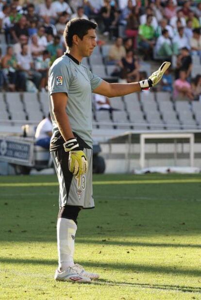 Arias, en el partido contra el Numancia.