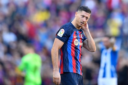 Lewandowski durante el partido ante el Espanyol la semana pasada.