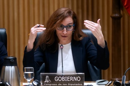 La ministra de Santidad, Mónica García, este viernes en el Congreso.