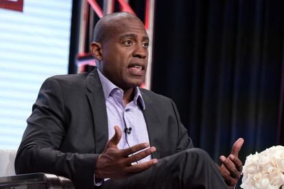 Carlos Watson participates in "The Contenders: 16 for 16" panel during the PBS Television Critics Association summer press tour, July 29, 2016, in Beverly Hills, Calif.