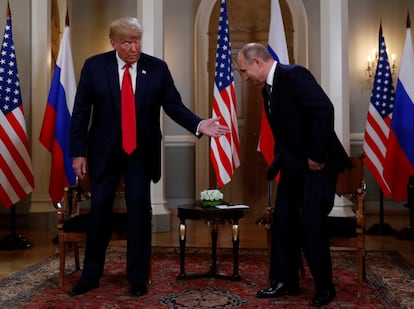 Donald Trump y Vladimir Putin, antes de la reunión en Helsinki.
