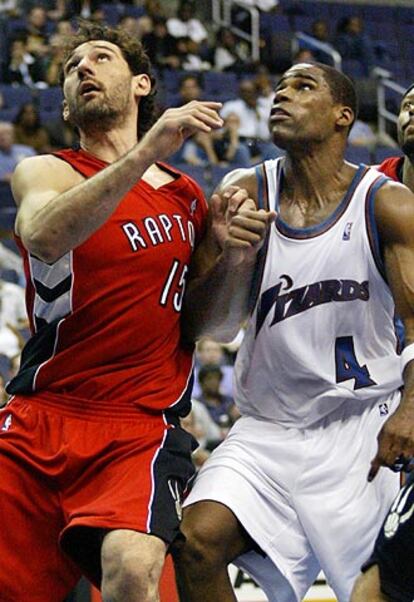 Garbajosa, durante el partido con su nuevo equipo frente a los Wizards de Washington.