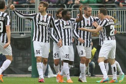 Llorente, tras marcar su primer gol al Cagliari.