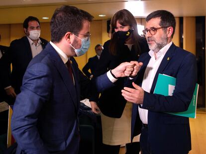 Pere Aragonès y Jordi Sànchez, en una imagen de archivo.