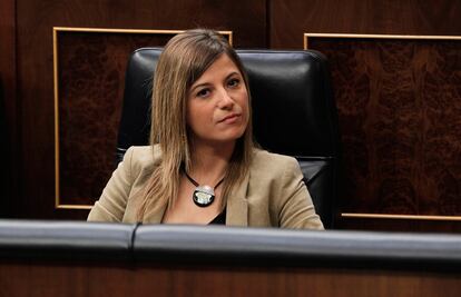 Bibiana Aido, en el Congreso de los Diputados. El ministerio de Igualdad desaparece tras la remodelación del Gobierno. La actual ministra, Bibiana Aido, pasa a ser la Secretaria de Estado para la misma materia.