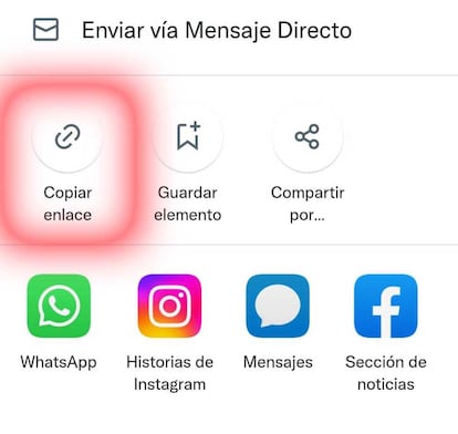 Copiar enlace de n vídeo de Twitter