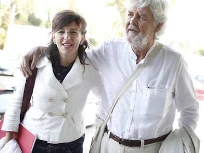 Xosé Manuel Beiras, y la coordinadora nacional de Esquerda Unida (EU) Yolanda Díaz