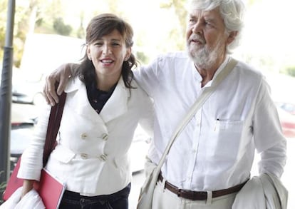 Xosé Manuel Beiras, y la coordinadora nacional de Esquerda Unida (EU) Yolanda Díaz