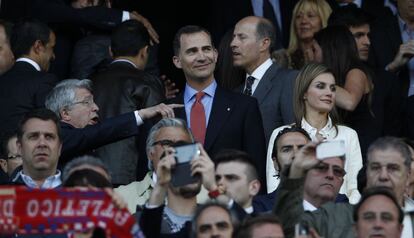 Los Principes de Asturias en el palco del Calderón