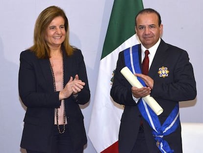 El secretario mexicano del Trabajo y su homóloga española