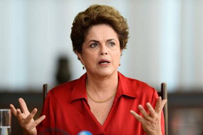 Dilma Rousseff, durante una rueda de prensa con corresponsales extranjeros en Brasilia el pasado d&iacute;a 18.