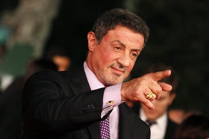 En la imagen, Sylvester Stallone posando durante la alfombra roja del estreno de la película 'Una bala en la cabeza', en 2012.