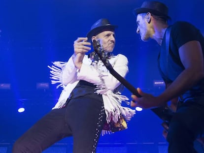 Ariel Rot y Alejo Stivel en el concierto de Madrid en septiembre pasado. 