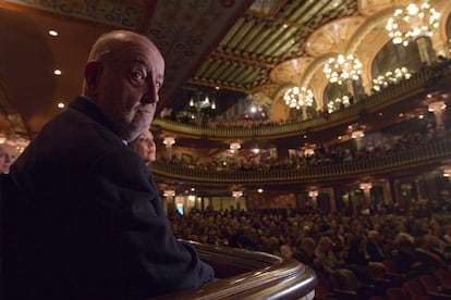 Joan de Sagarra, en uno de los palcos del Palau de la Música durante el homenaje a su padre en 2012.