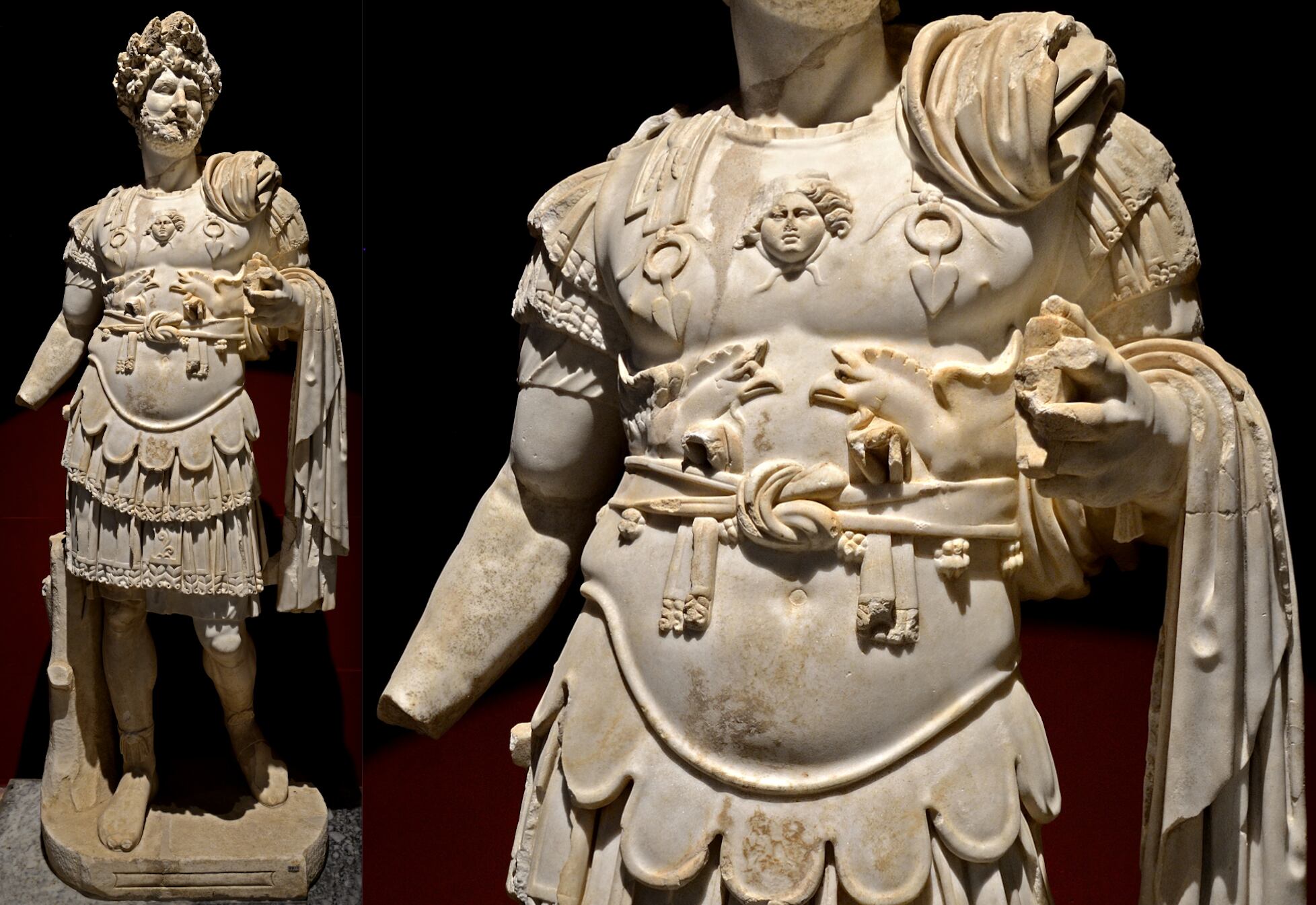 Estatua militar de Adriano que se exhibe en el Museo de Arqueología de Antalya (Turquía).