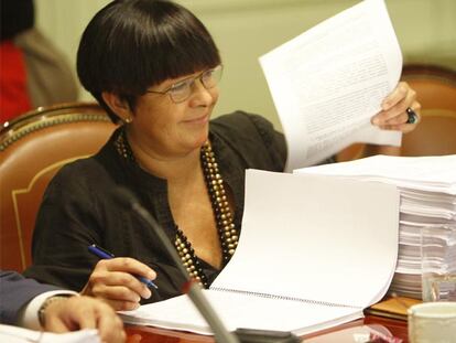 La vocal Margarita Uría, ayer durante la sesión plenaria del Consejo.