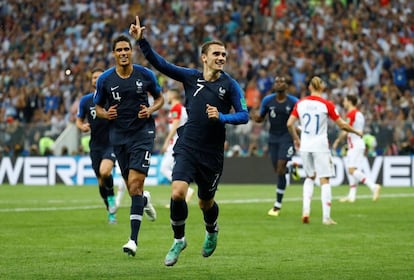 Griezmann celebra el segundo gol de Francia ante Croacia.