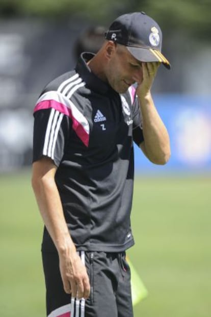 Zinédine Zidane, durante un partido con el Castilla.