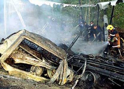 Imagen de archivo de un accidente en el Eix Transversal en el que murieron cinco personas.