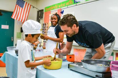 Pau Gasol durante una campaña sobre hábitos saludables.