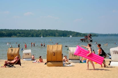 Ambiente playero en el lago Wannsee, en Berlín.