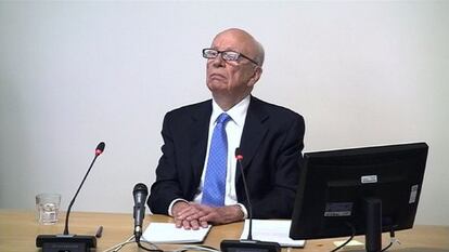 Rupert Murdoch, durante su declaraci&oacute;n en la comisi&oacute;n Leveson el pasado jueves. 