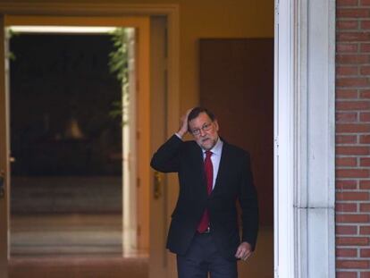 Mariano Rajoy, antes de su reunión con Pedro Sánchez, el pasado martes.