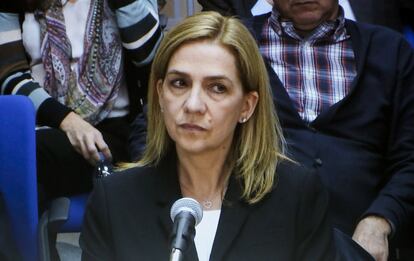 La infanta Cristina, durante su declaración.